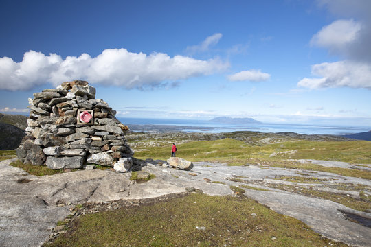Wanderlust on Seterfjellet mountain in Nordland county Northern Norway