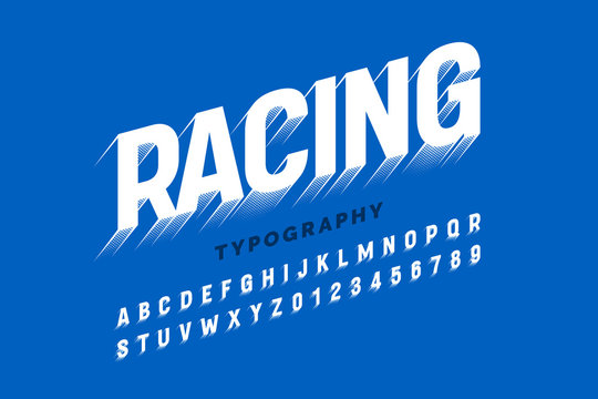 Motion effect font design, speedy style alphabet letters and numbers Stock  Vector | Adobe Stock