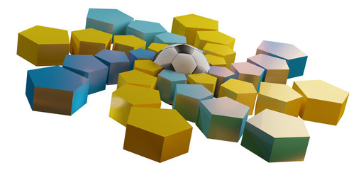 Qatar symbol icon soccer ball abstract 3d-illustration