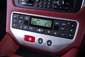 Temperature control panel in car interior