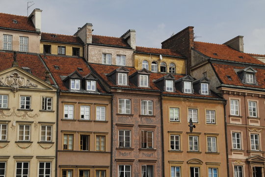 Fototapeta Casas en el centro histórico de Varsovia, Polonia