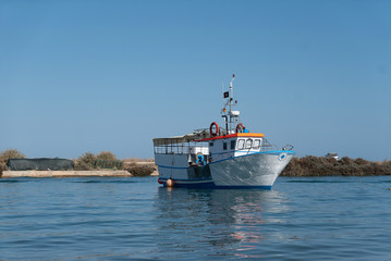 Fototapeta premium trawler in the lagoon