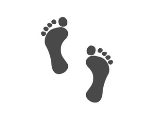 Fototapeta na wymiar Human footprint. Black silhouette of man footprints. Vector icons isolated on white background 
