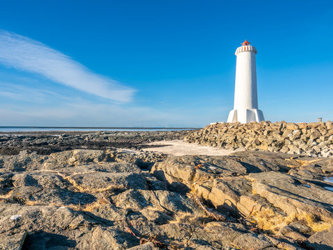 New active Akranes lighthouse, Iceland