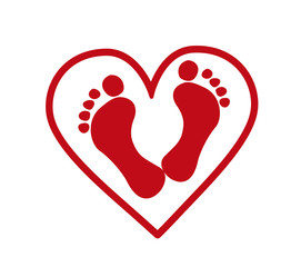 
Favorite baby legs (girls and boy) on the background of the heart. The concept of love, protection and motherhood. Children Protection Day. 