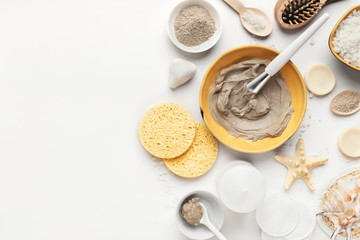 Preparing natural cosmetic mask in ceramic bowl