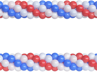 Balloons frame, celebration template, 3d rendering