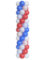 Vertical lienar balloons, balloon column, celebration design element, 3d rendering