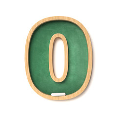 Chalkboarf font 3d rendering number 0
