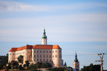 View of Dietrichstein Castle in Mikulov, Czech Republic.