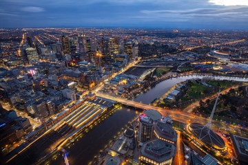 Melbourne Aerial View at Night