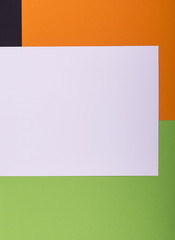 Obraz premium Square Halloween frame, handcrafted frome colorful green, orange, white, black paper. Place for your text.