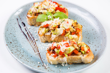 vegetable bruschetta in studio