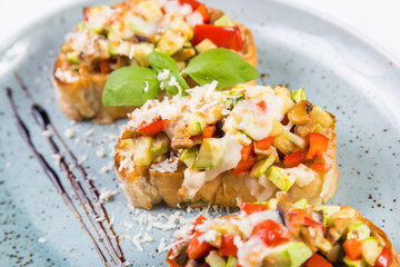 vegetable bruschetta in studio