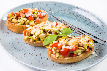 vegetable bruschetta in studio