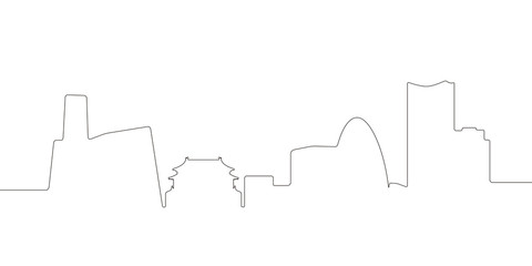 Fototapeta premium Continous line skyline of Beijing