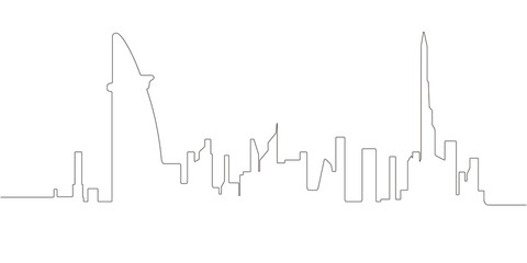 Continous line skyline of Dubai