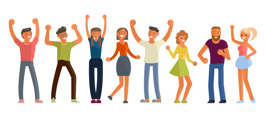 People dancing in flat design