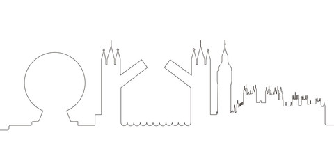 Continous line skyline of London