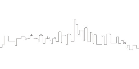 Continous line skyline of Manhattan
