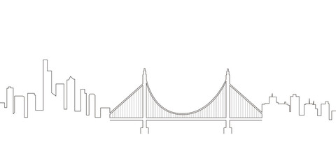 Continous line skyline of San Francisco