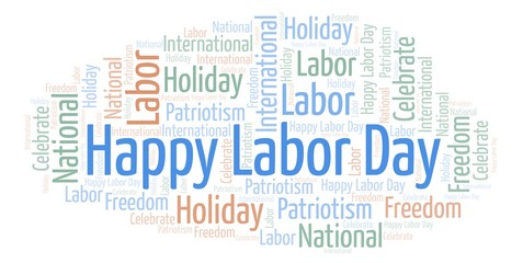 Happy Labor Day word cloud.