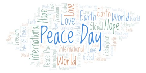Obraz premium Peace Day word cloud.