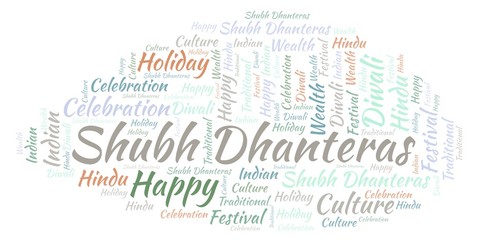 Fototapeta premium Shubh Dhanteras word cloud.
