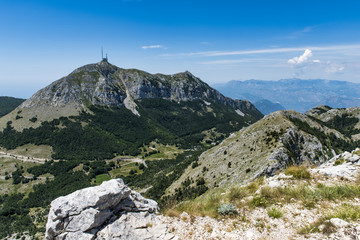 Fototapeta na wymiar Mount Lovcen. Lovcen is a mountain and national park in southwestern Montenegrothat rises from the adriatic and stretches over to Kotor.