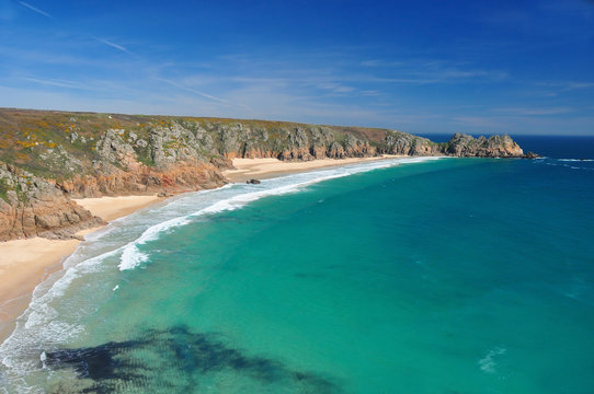 Porthcurno beach - viewed from Minack Theatre