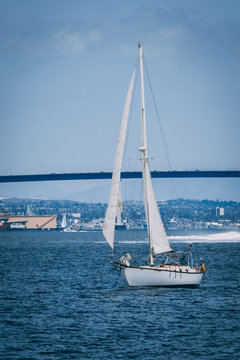 Yacht sailing in the sea