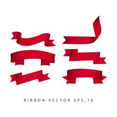 Ribbon Set Vector Template Design Illustration