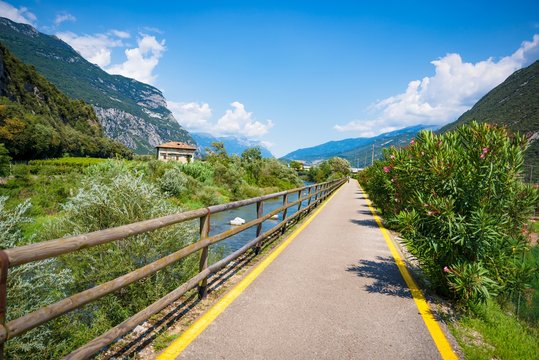 Beautiful bicycle road from Riva del Garda