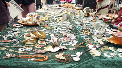 Jewellery market stand at Mauerpark, Berlin, Germany