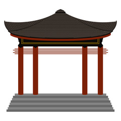Isolated colored asian building icon