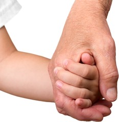 Elderly and Child Hands Holding Together