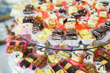 Buffet with a variety of delicious sweets, food ideas, celebration