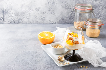 Healthy layered dessert trifle