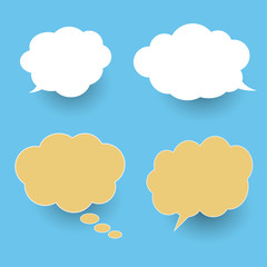 Vector set of stickers of speech bubbles. Blank empty speech bubbles