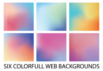 Set of six new modern gradient backgrounds