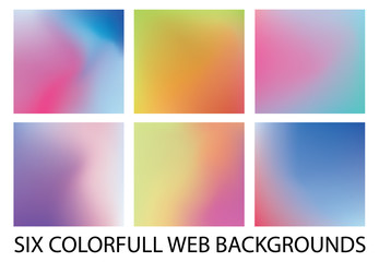 Set of six new modern gradient backgrounds