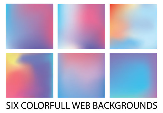 Set of six new modern gradient backgrounds