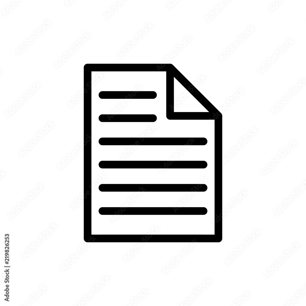 Aufkleber one sheet of document icon for pattern and design,vector illustration