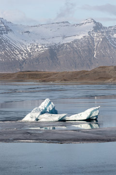 Glaciers and iceberg in jokulsalon lagoon Iceland