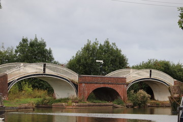 canal water ways and bridges over the oxford canal at the braunston juntion