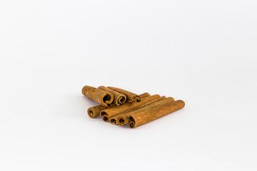 Cinnamon Sticks on White Background