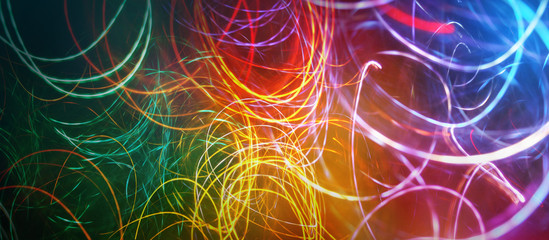 Defocused colorful abstract lights background. Motion of blur light.