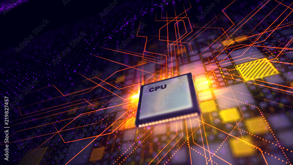 Poster computer cpu generates power signals