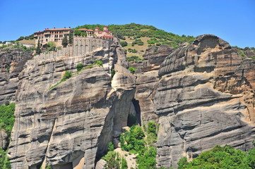 Fototapeta na wymiar Monastery of top of a cliff, Meteora