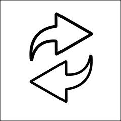 Right and left line icons isolated on white background. Vector illustration.